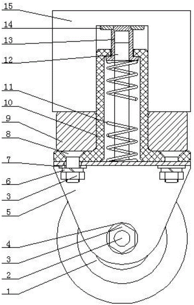 一种中件空投集装箱的脚轮组件的制作方法