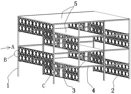 装配式交错贝雷架钢结构建筑的制作方法
