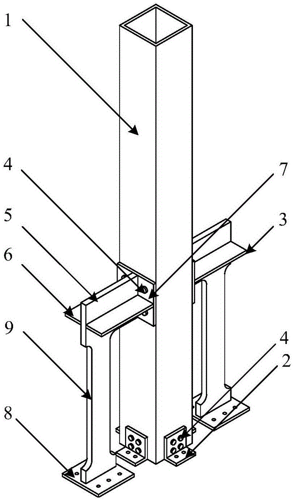 一种附加Γ形抗侧剪力墙的震后可恢复功能L型件连接柱脚节点的制作方法