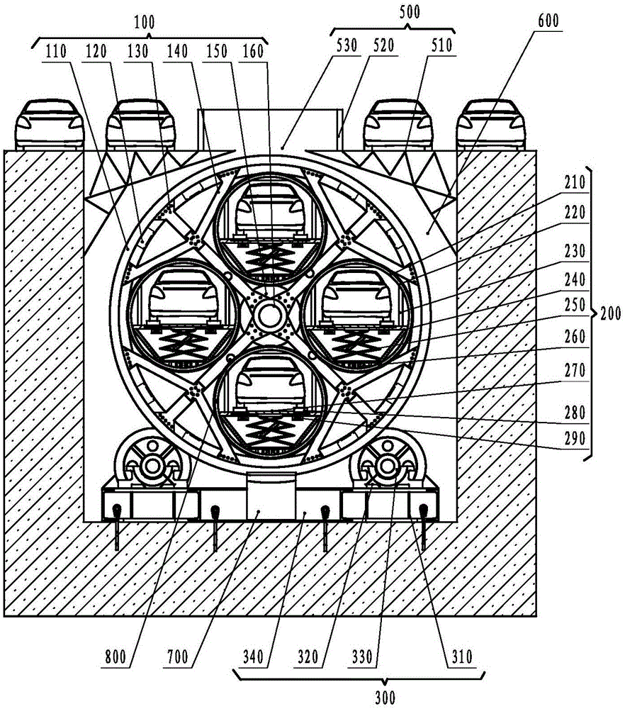 一种旋转式遁地停车位的制作方法