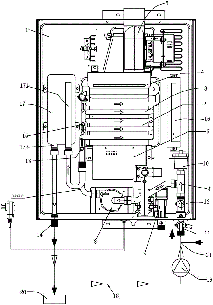 一种带储水罐的零冷水燃气热水器的制作方法