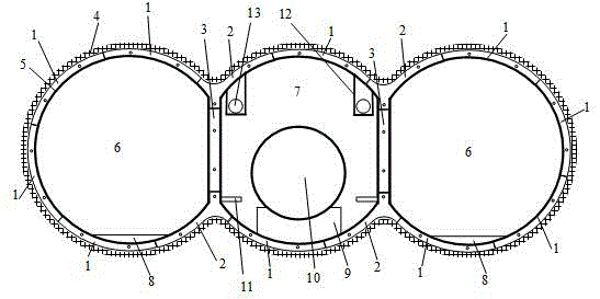 三圆形盾构建造调蓄型多功能深层隧道的制作方法