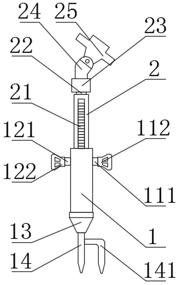 一种野钓用夜钓探照灯固定装置的制作方法