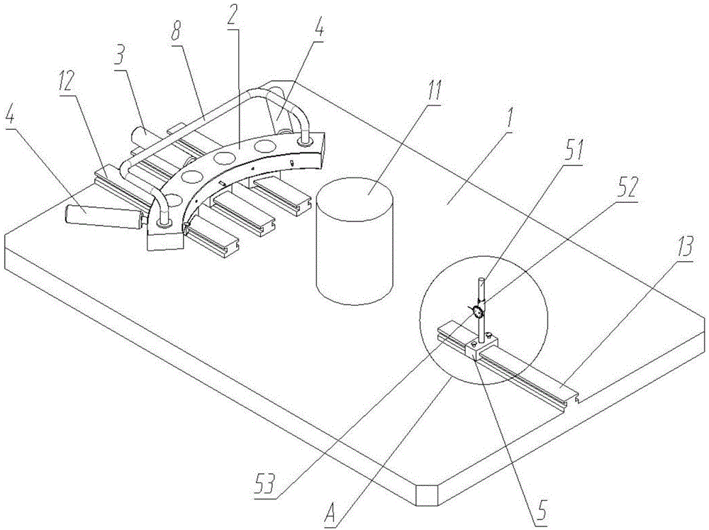 一种电梯曳引机制动轮的径向孔位置度检测装置的制作方法