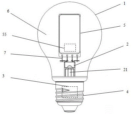 一种具有4π发光板的电源内置型LED灯的制作方法