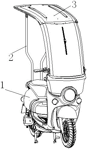 电动车遮阳篷后端联接结构的制作方法