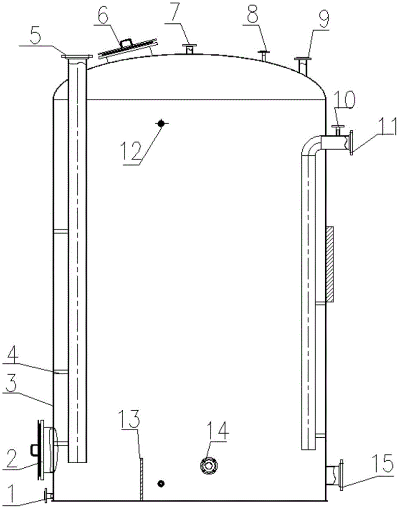一种双氧水稀品生产装置中氢化液分离储存用氢化液贮槽的制作方法
