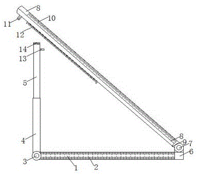 一种可调节角度的教学数学三角尺的制作方法