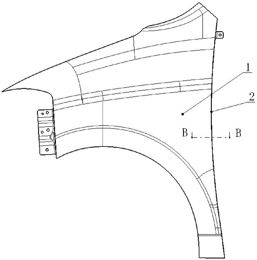一种翼子板翻边结构、车身系统及汽车的制作方法