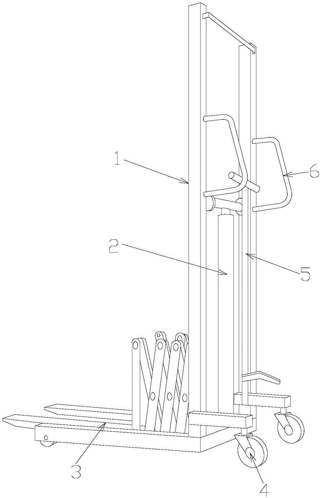 一种可调整容纳空间的伸缩叉车的制作方法
