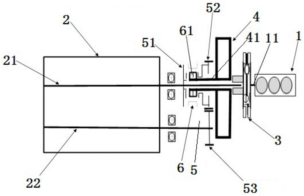 一种单电机同轴布置实现P2+P3功能的混合动力系统的制作方法
