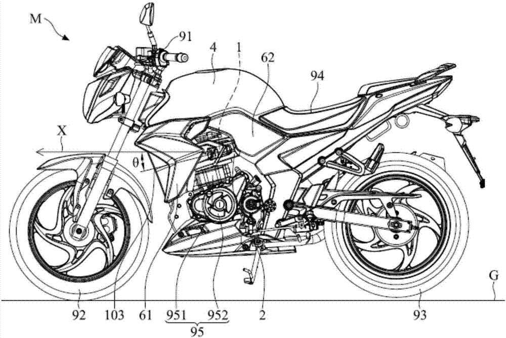 摩托车活性碳罐设置构造的制作方法