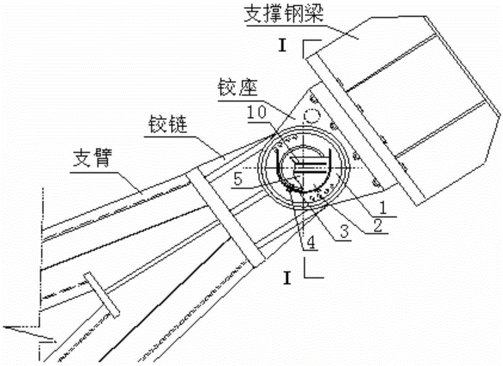 一种弧形闸门支铰穿轴装置的制作方法