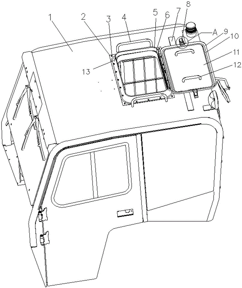 顶部带观察天窗的行李牵引车驾驶室的制作方法