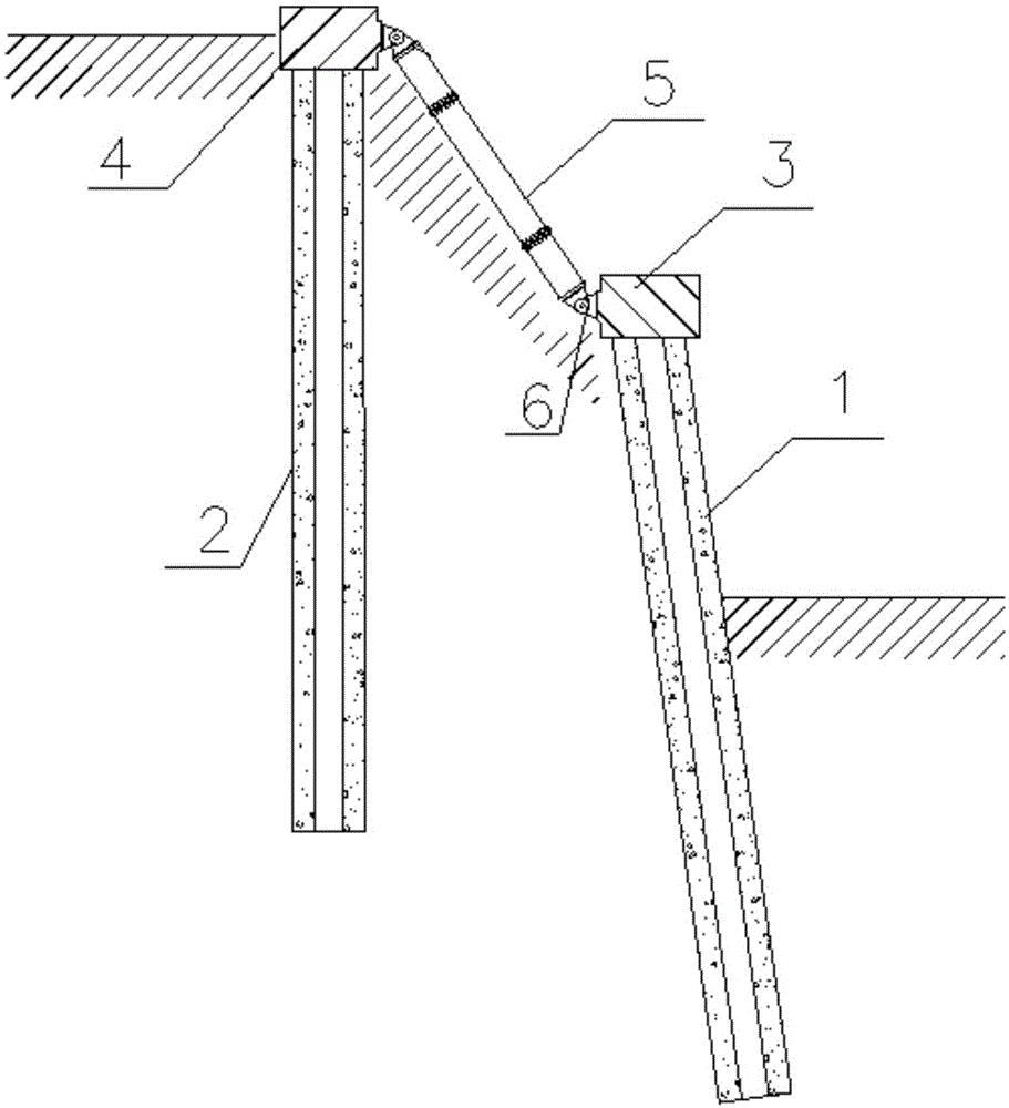 一种高低双排斜直基坑组合支护结构的制作方法