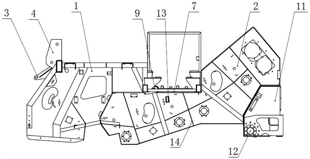 履带式甘蔗收割机的整体浮动机架的制作方法
