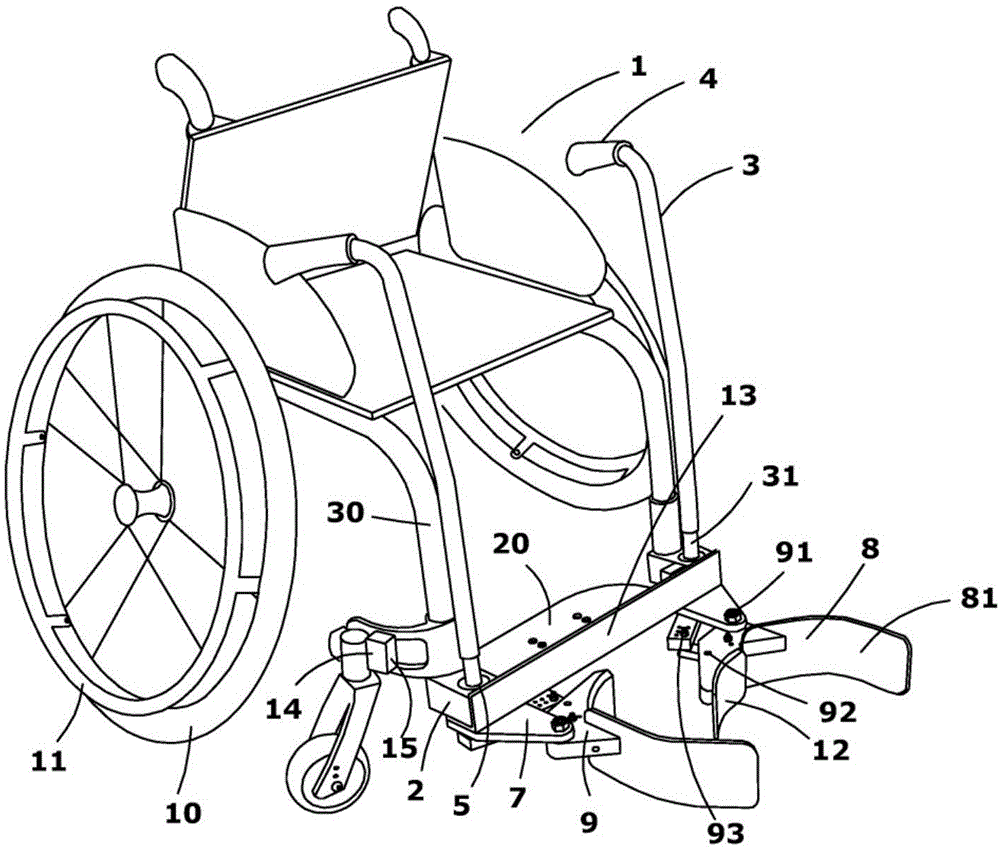 用于踢足球的轮椅用的配件和设置有该配件的轮椅的制作方法