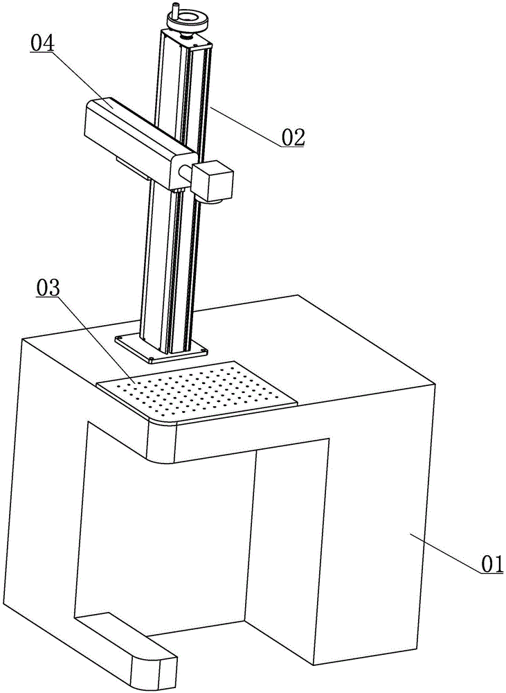 一种新型激光打标机通过丝杆调节焦距的结构的制作方法