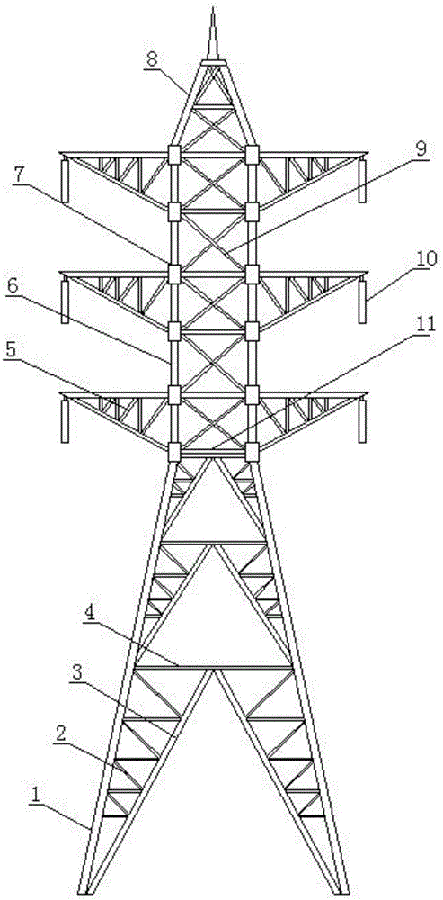 一种抗强风复合材料电力杆塔结构的制作方法