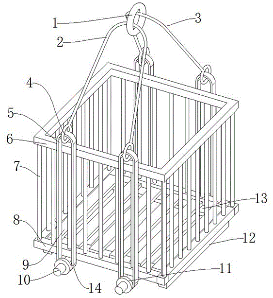 一种钢筋加工而成的砌块吊装笼的制作方法