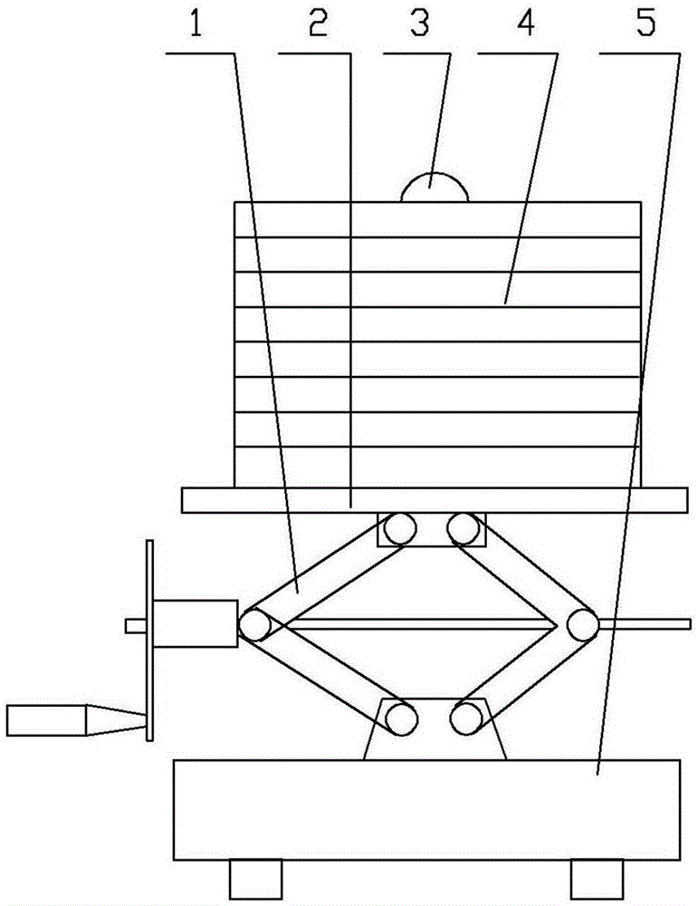 一种负荷车轮试验仪的试验架手摇升降装置的制作方法