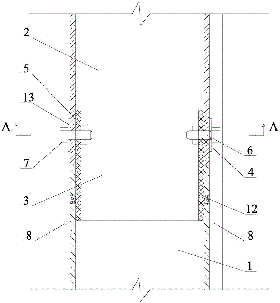 PC围护钢管桩的连接装置的制作方法
