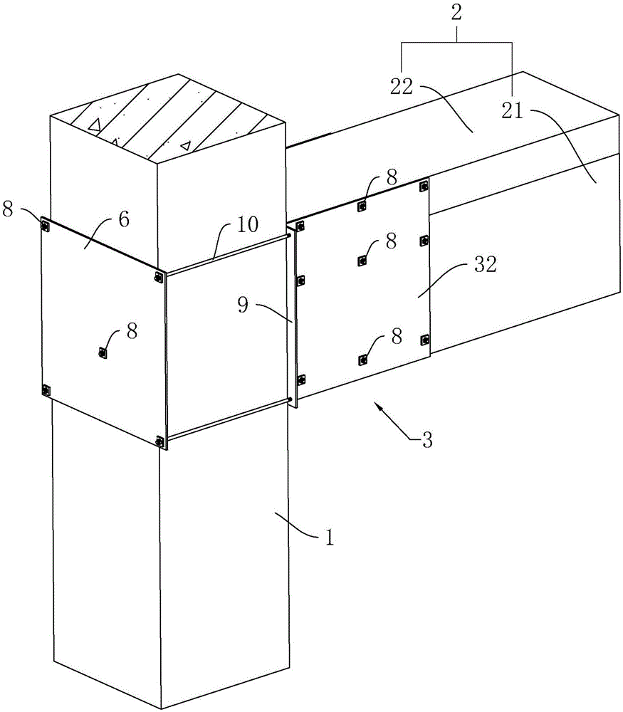 房屋预制梁柱压接节点加强结构的制作方法