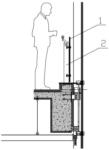 与幕墙立柱同体的室内防护玻璃栏板的制作方法