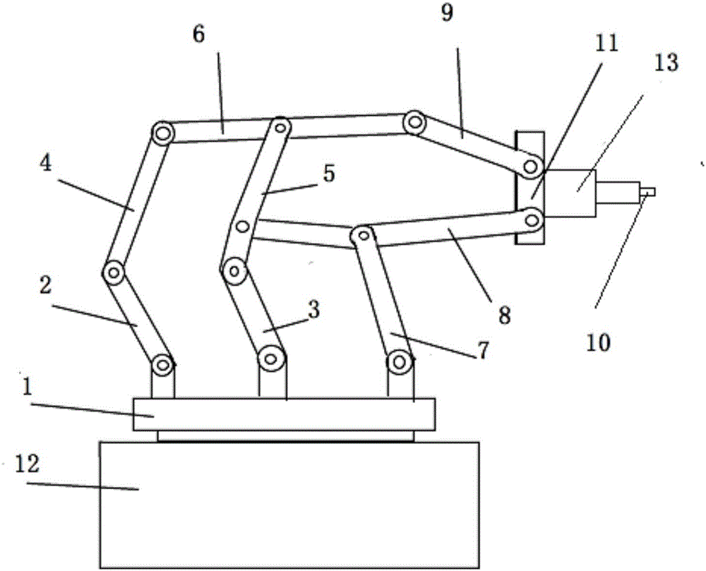 一种采用九连杆封闭链结构下料作业机械装置的制作方法
