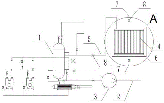 一种β-甲基萘塔真空工作液循环冷却装置的制作方法