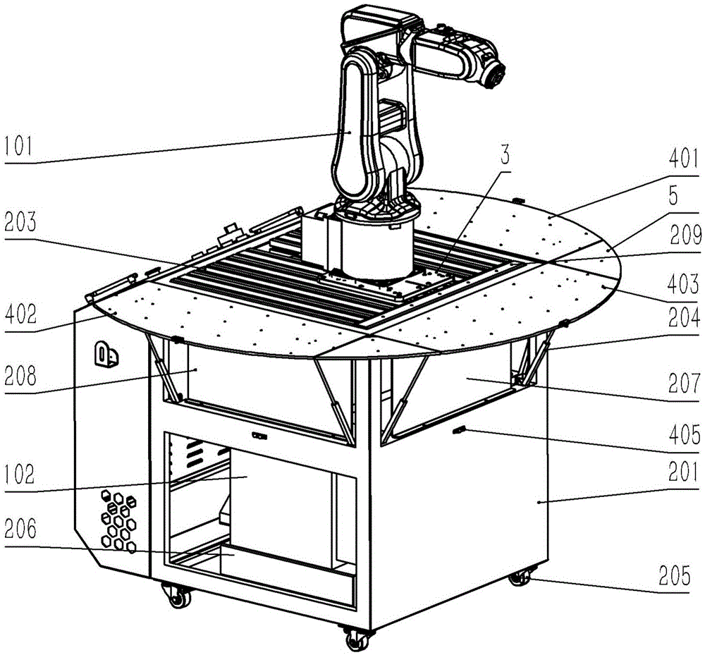 一种使用于机器人多功能活动平台的活动台柜的制作方法