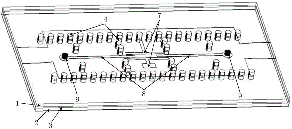 一种基于混合基片集成波导结构的三通带滤波器的制作方法
