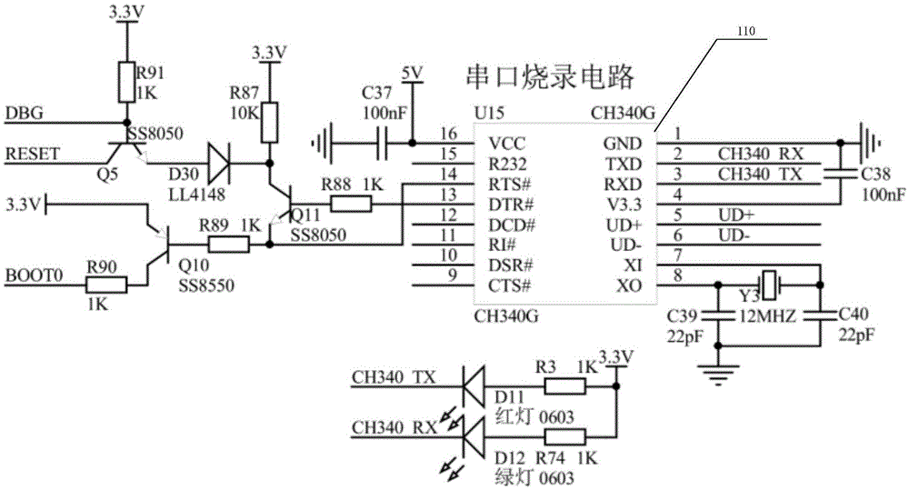 一种STM32芯片串口烧录电路的制作方法