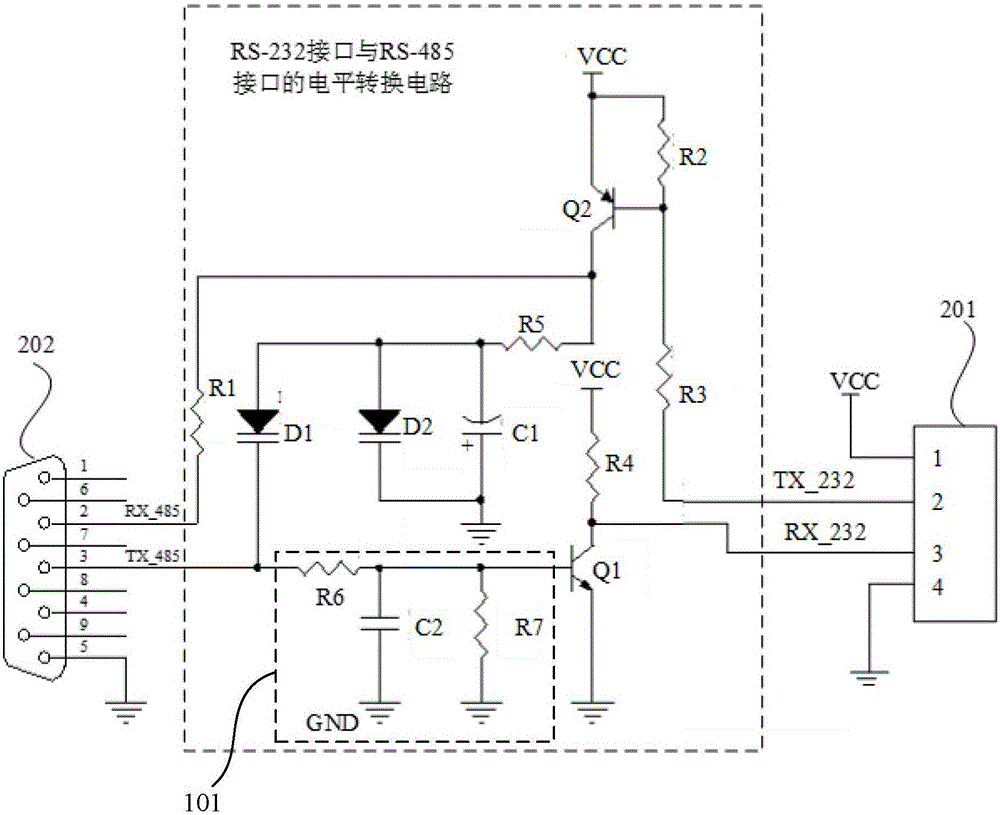 RS-232接口与RS-485接口的电平转换电路的制作方法