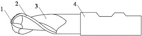 一种狭窄空间转角和底角加工的球头立铣刀的制作方法