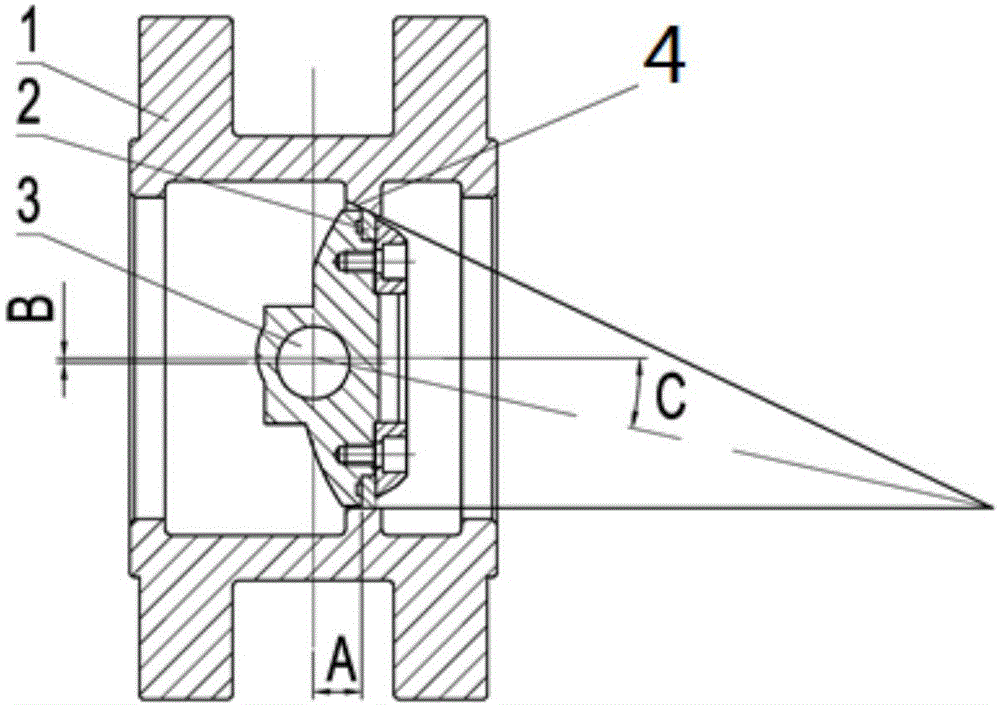 一种三偏心硬密封蝶阀用全金属V形弹性密封结构的制作方法