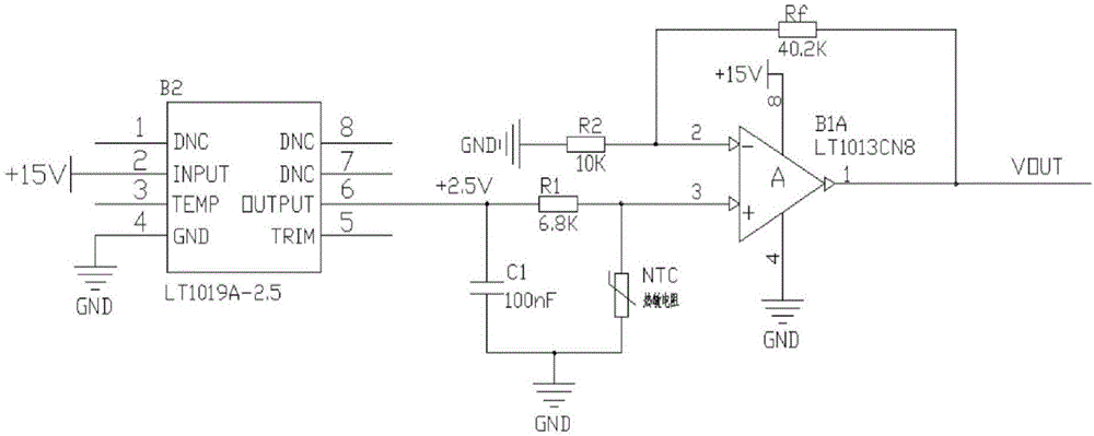 一种基于NTC热敏电阻的测温电路组件的制作方法