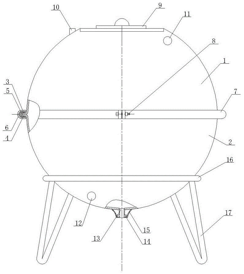 球型分体式水塔的制作方法