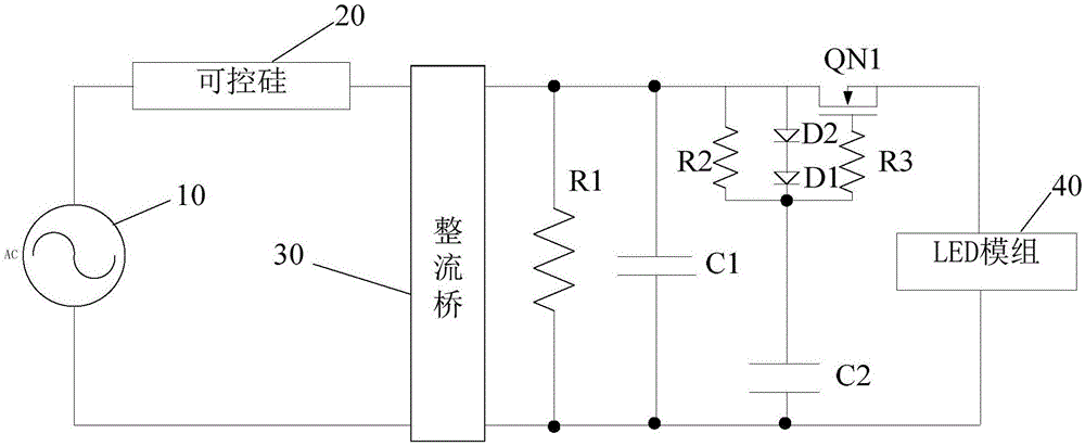 一种LED灯具可控硅调光全过程低频闪装置的制作方法