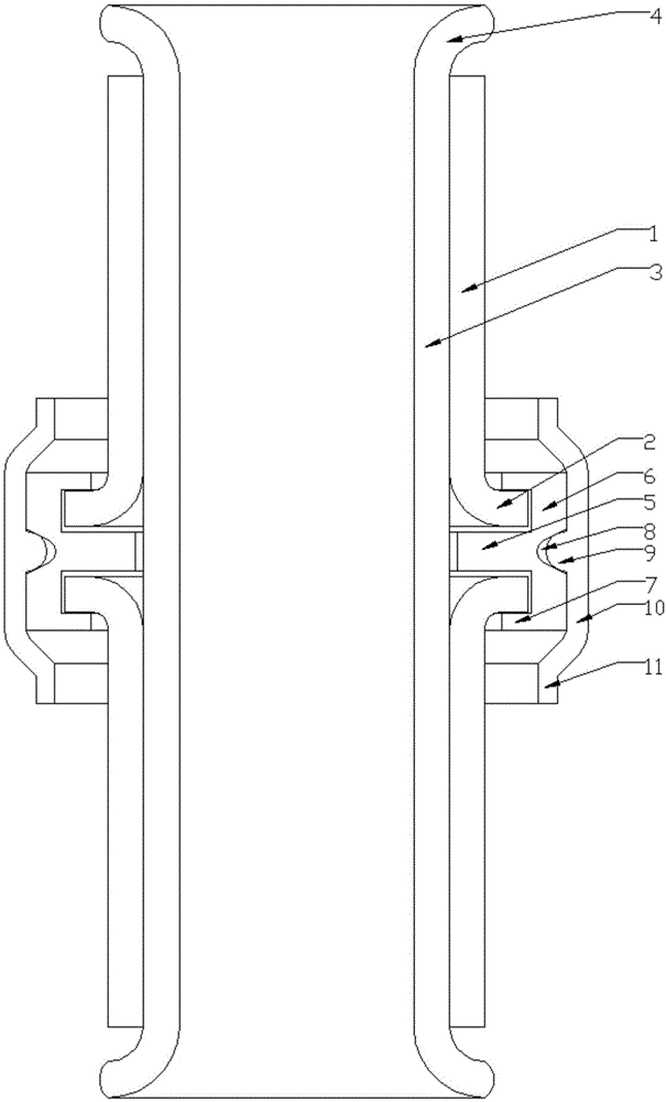 一种复合钢管端口全屏蔽双密封圈连接件的制作方法