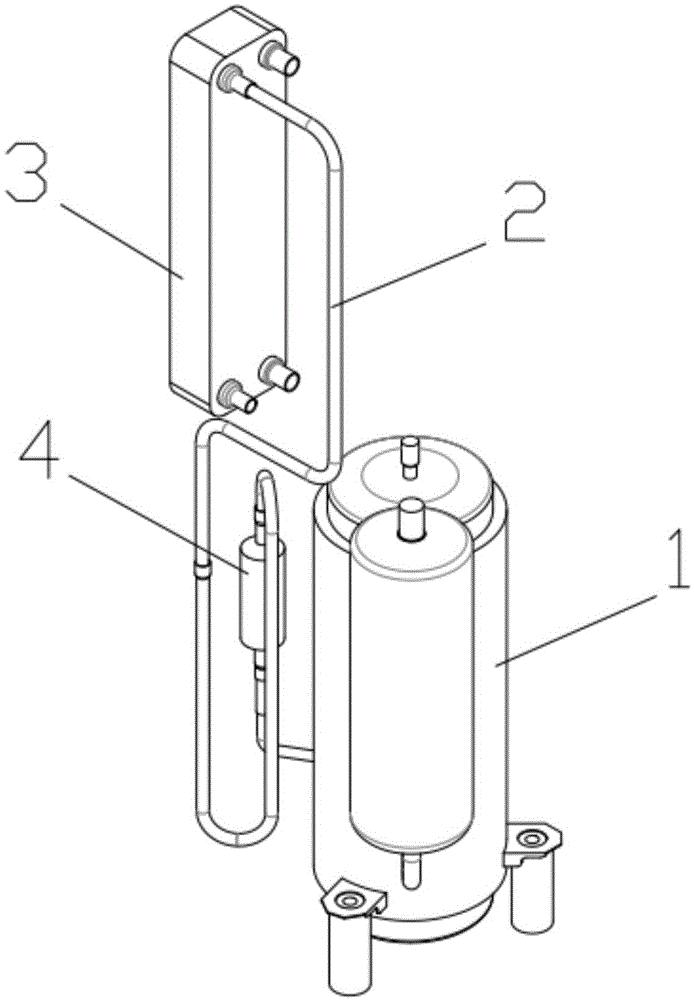 一种用于低温热泵机组增焓管消音减震的装置的制作方法