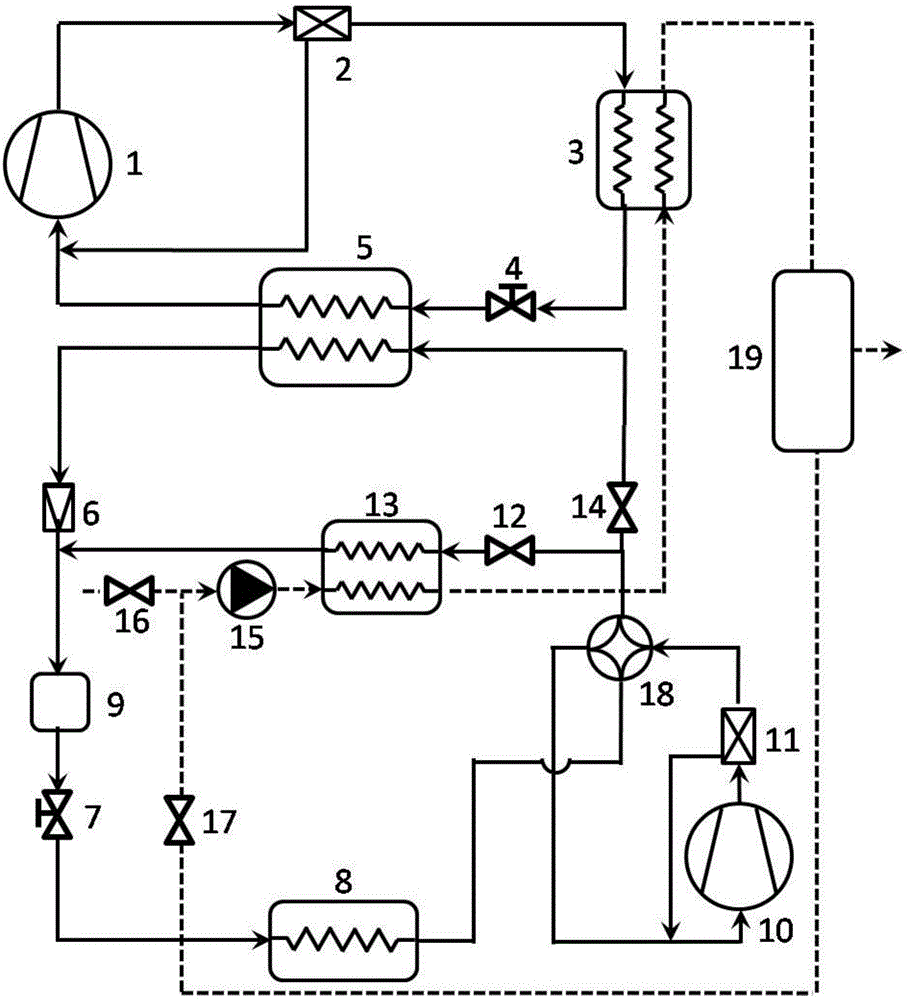 梯级耦合加热的复叠式热泵热水器的制作方法