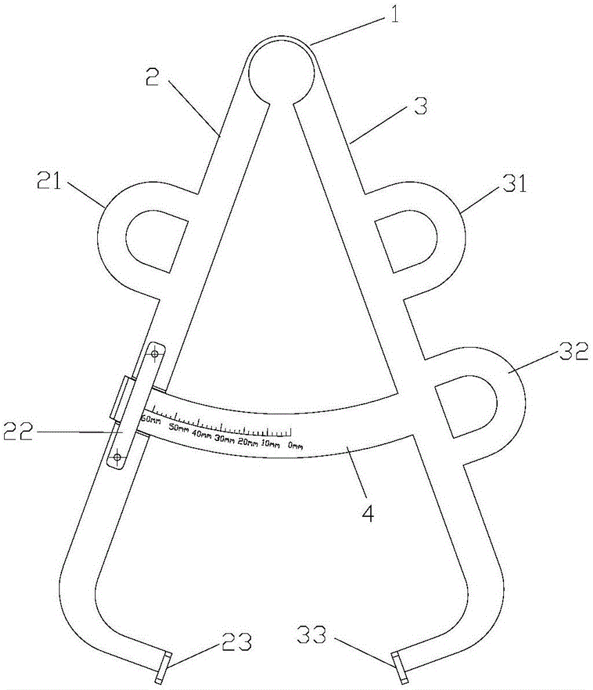 一种用于钢筋直径测量的卡尺的制作方法