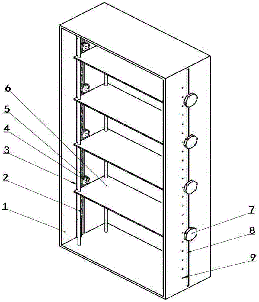 一种可调节支撑板高度的书架的制作方法