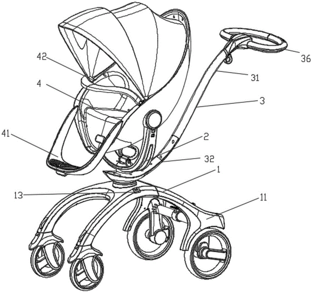 一种折叠婴儿车架的新型结构及折叠婴儿车的制作方法