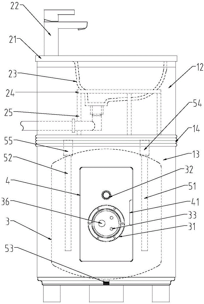 一种集成立式电热水器的浴室柜的制作方法
