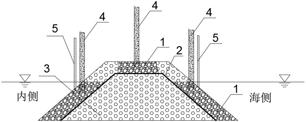 一种基于胶结化堆石的透水防波堤的制作方法