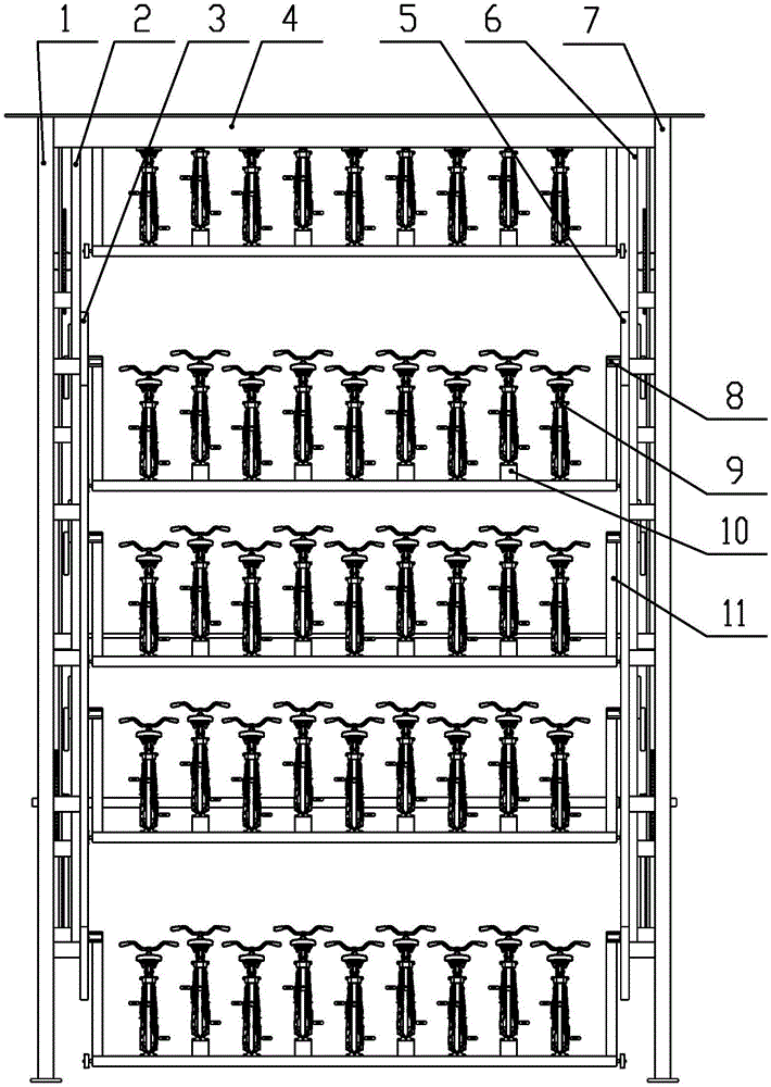 一种立体式自行车库的制作方法