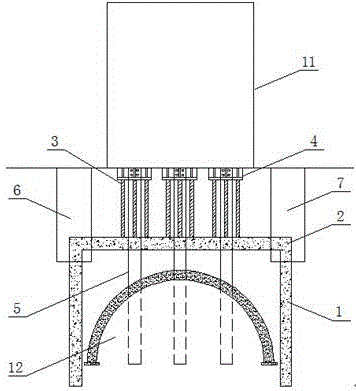 一种下穿既有桩基建筑物的隧道支护结构的制作方法