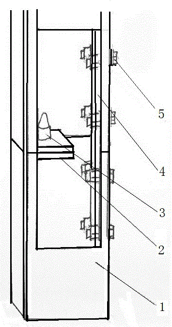 电梯钢结构框架矩管定位联接结构的制作方法